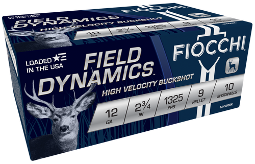 Fiocchi Field Dynamics Hunting 12 Ga, 2.75″, 9 Pellets, 00 Buck Shot, 10rd box