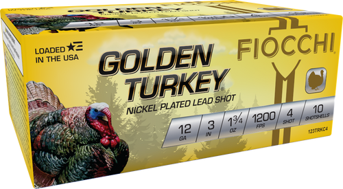 Fiocchi Golden Turkey 12 Ga, 3″ 1-3/4 oz, 4 Shot, 100rd Case