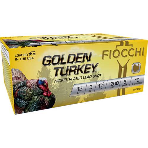 Fiocchi Golden Turkey 12 Ga, 3″ 1-3/4 oz, 5 Shot, 100rd Case