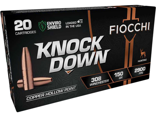 Fiocchi Knock Down 308 Winchester, 150gr, Hollow Point, 20rd Box
