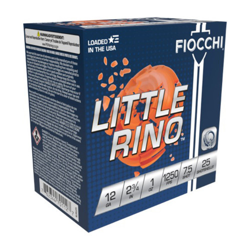 Fiocchi Little Rino 12 Ga, 2.75″, 1 oz, 7.5 Shot, 250d Case