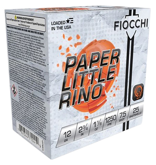 Fiocchi Paper Little Rino 12 Ga, 2.75″, 1 1/8 oz, 7.5 Shot, 25rd Box