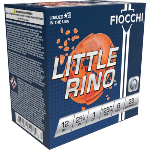 Fiocchi Premium High Antimony Lead 12 Ga, 2.75″, 1 oz, 8 Shot, 25Bx/10Cs