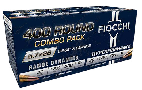 Fiocchi Range Dynamics/Hyperformance 5.7x28mm, 40gr, Full Metal Jacket, 400rd Pack
