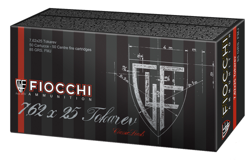 Fiocchi Specialty 7.62X25mm Tokarev, 88gr, FMJ, 50Bx/20Cs