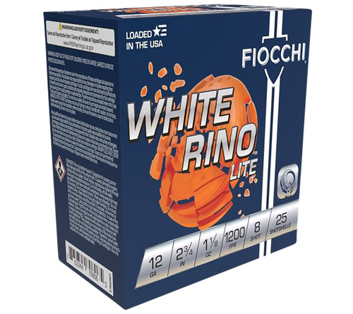 Fiocchi White Rino Target 12 Ga, 2.75″, 1250 fps, 1.1 oz, #7.5, 250rd Case