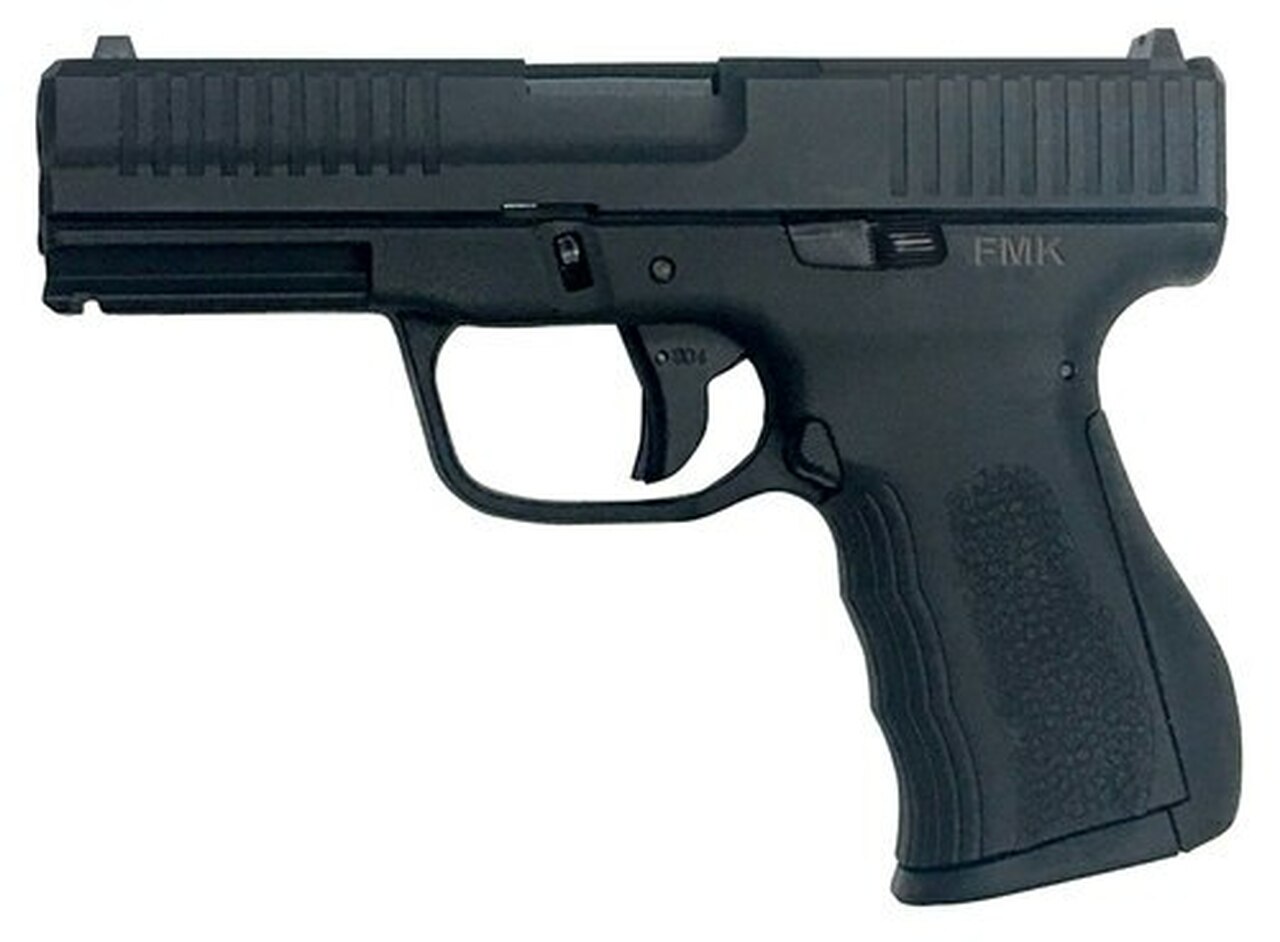 FMK Elite Single 9mm 4″ Barrel Black Polymer Grip/Frame Grip Black OPtic Ready 14rd Mag
