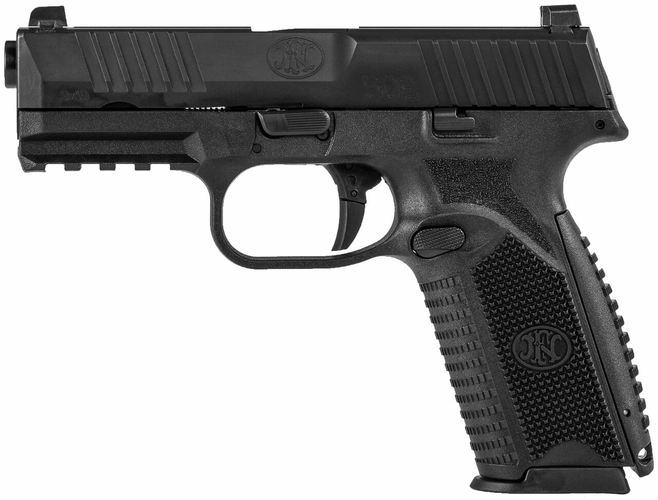 FN 509 9mm 4″ Barrel No Manual Safety Black Slide/Interchangeable Backstrap Grip 17rd Mag