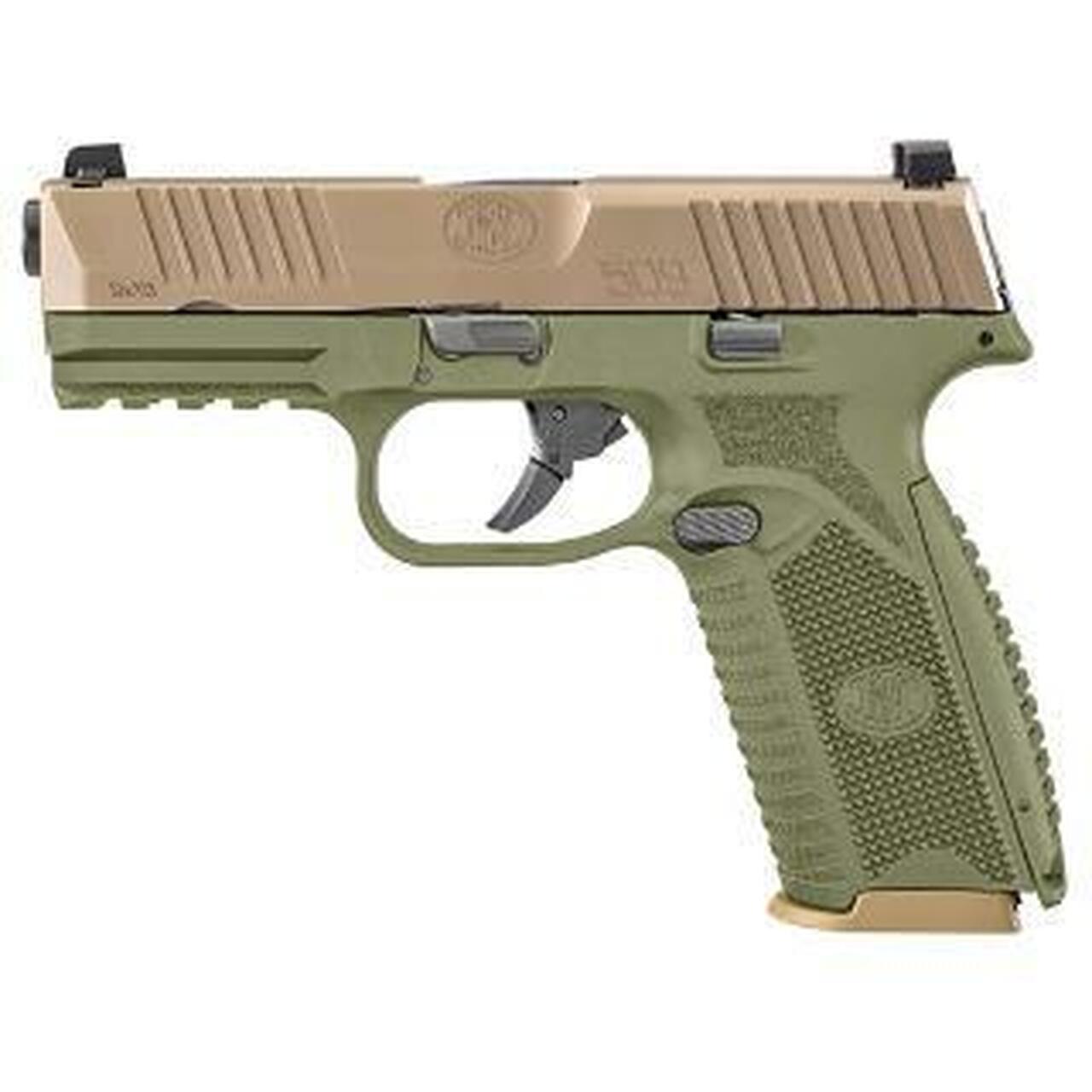 FN 509 9mm, 4″ Barrel, OD Green Frame, Flat Dark Earth Slide, 10rd