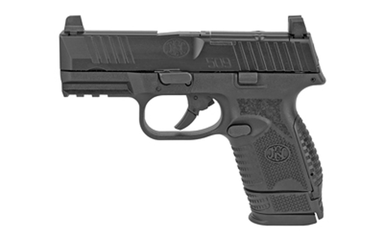 FN 509 Compact MRD 9mm, 3.7″ Barrel, FN Optics Mounting System, Black, 12rd/15rd