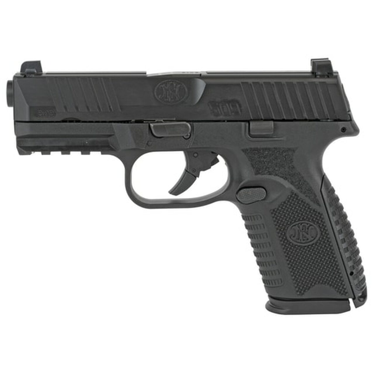 FN 509 Midsize Double 9mm, 4″ Barrel, Black Grip, Black Frame and Slide, 10rd