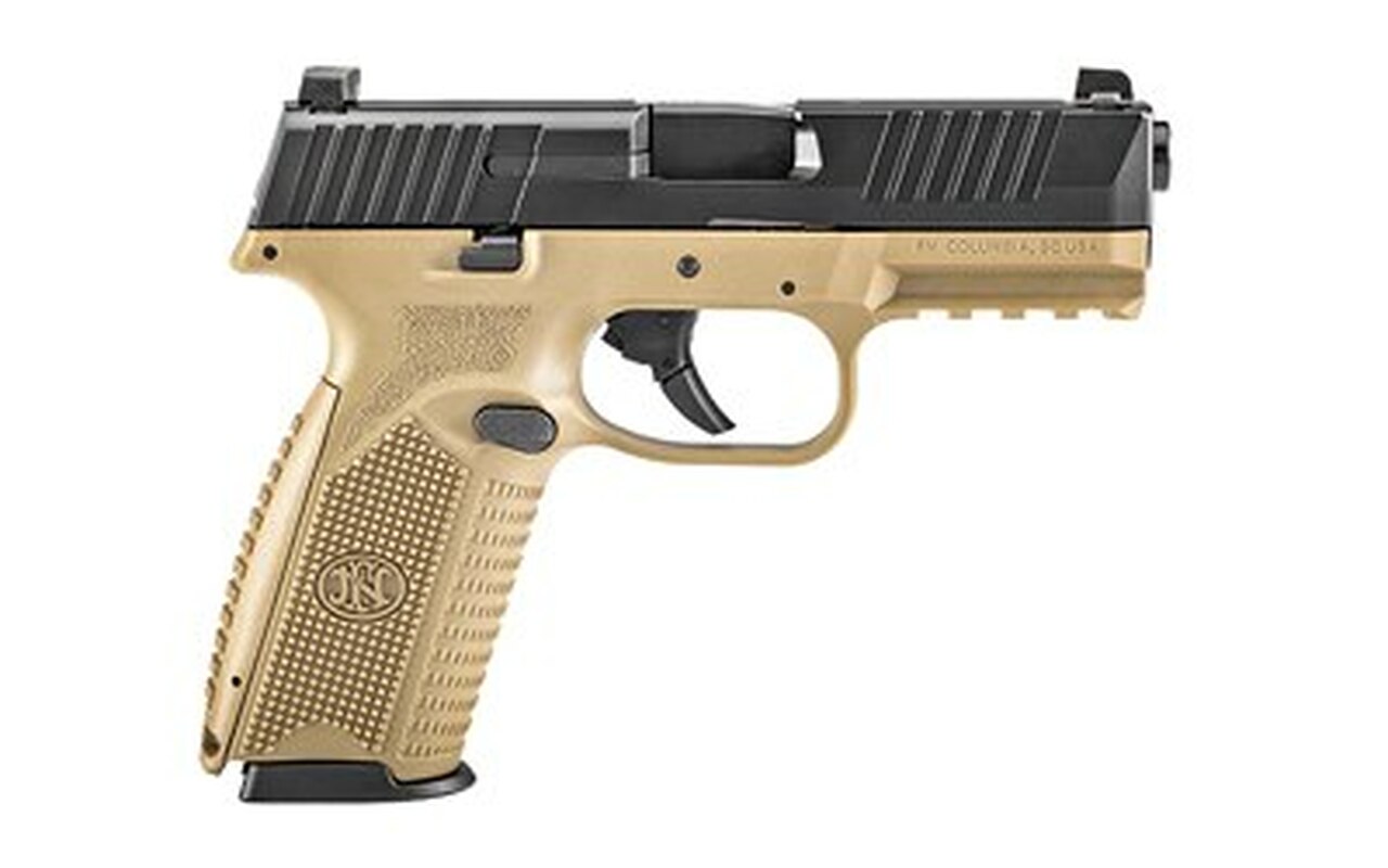 FN 509 NMS Full Size 9mm, 4″ Barrel, Flat Dark Earth/Black, No-Manual Safety, 3 Dot, 2x17rd Mags