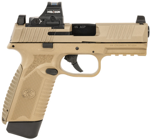 FN 545 MRD 45 ACP, 4.1″ Barrel, Flat Dark Earth, Inlcudes Holosun 407C Red Dot, 15rd