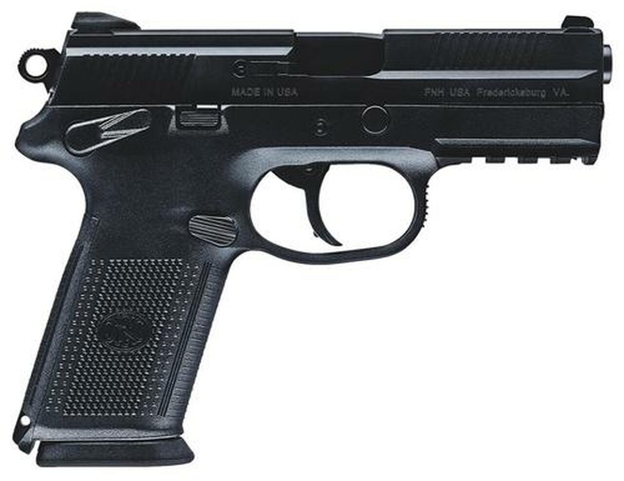 FN America, FNX-45, DA/SA, Full Size, 45ACP, 4.5″ Barrel, Polymer Frame, Matte Black, Fixed Sights, 3-10Rd Magazines, Fired Case, Manual Safety