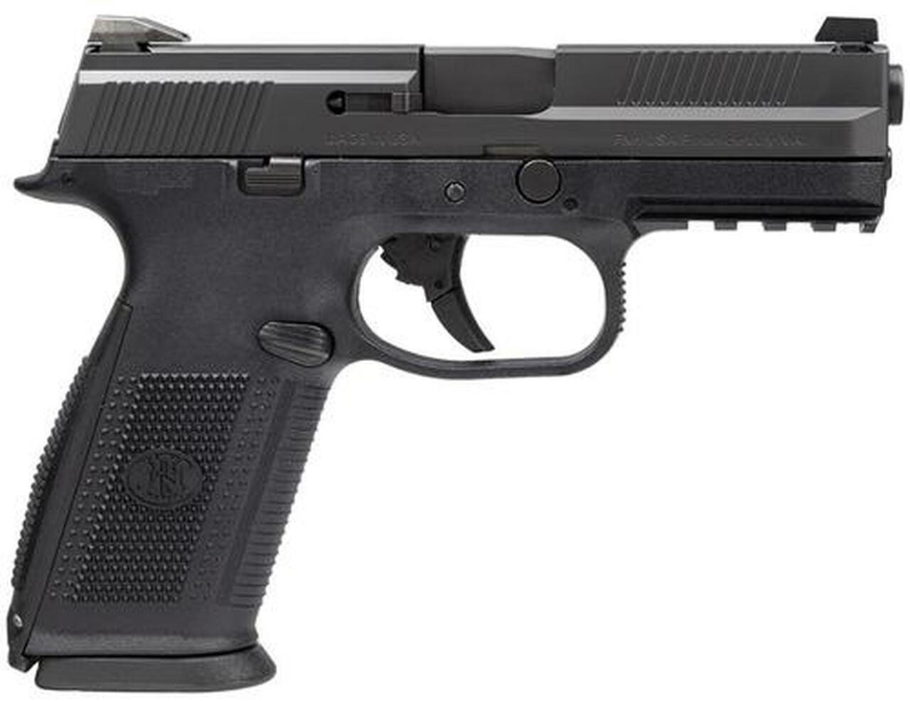 FN FNS-9 No Manual Safety Fxd 3 Dot 9mm 4″ Barrel, 3 Mags Black Poly/Black, 10rd
