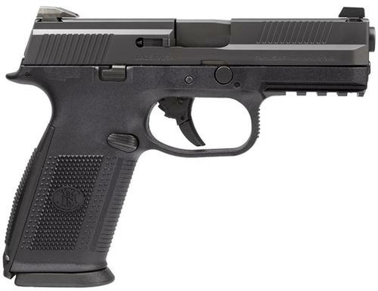FN FNS-9 No Manual Safety Fxd 3 Dot 9mm 4″ Barrel, 3 Mags Black Poly/Black, 17rd