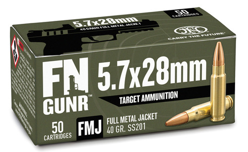 FN Gunr SS201 5.7x28mm Ammo, 40gr, Full Metal Jacket, 50rd Box