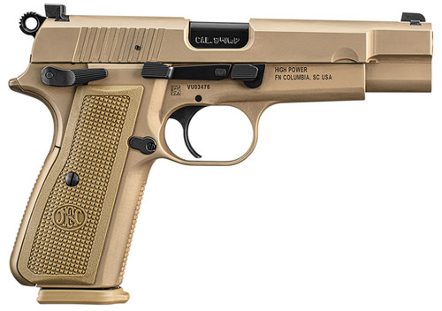 FN High Power 9mm, 4.7″ Barrel, Flat Dark Earth, Polymer Grip, 10rd