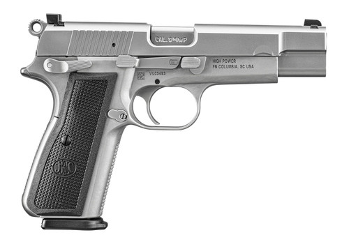 FN High Power 9mm, 4.7″ Barrel, Stainless Steel, Black Polymer Grip, 17rd