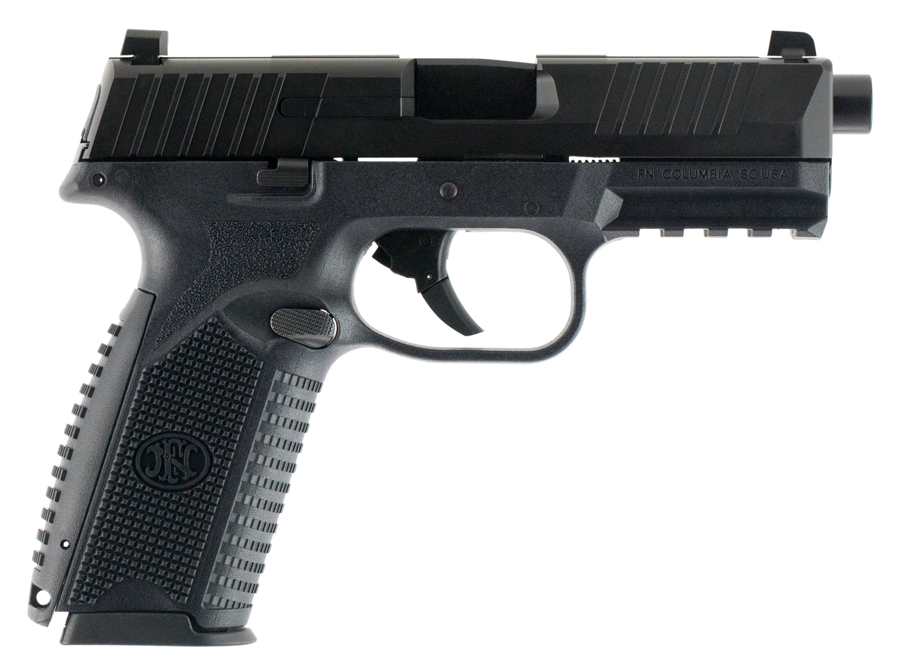 FN LE 509 9mm Double NMS 4.25″ 17rd Black Interchangeable Backstrap Grip Black Polymer Frame Black Slide