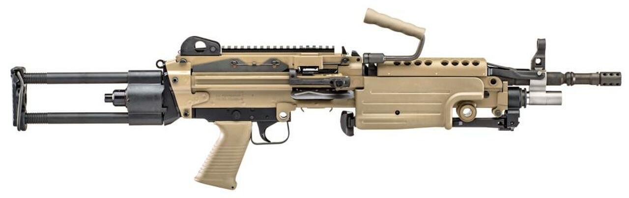 FN M249S Para 5.56mm, 16″ Chrome Lined Barrel, Flat Dark Earth, Rotating/Telescoping Metal Buttstock Assembly