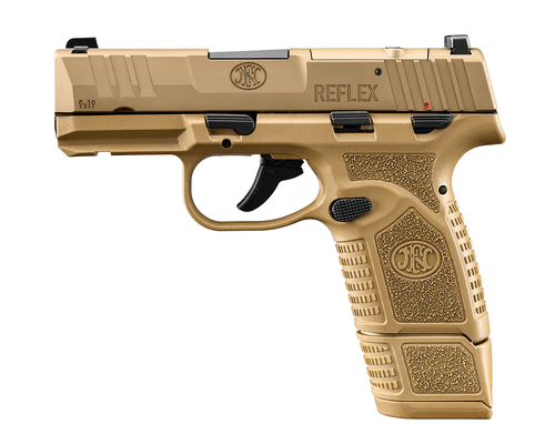 FN Reflex MRD 9mm, 3.3″ Barrel, Flat Dark Earth, Manual Safety, Optic Ready, 15rd