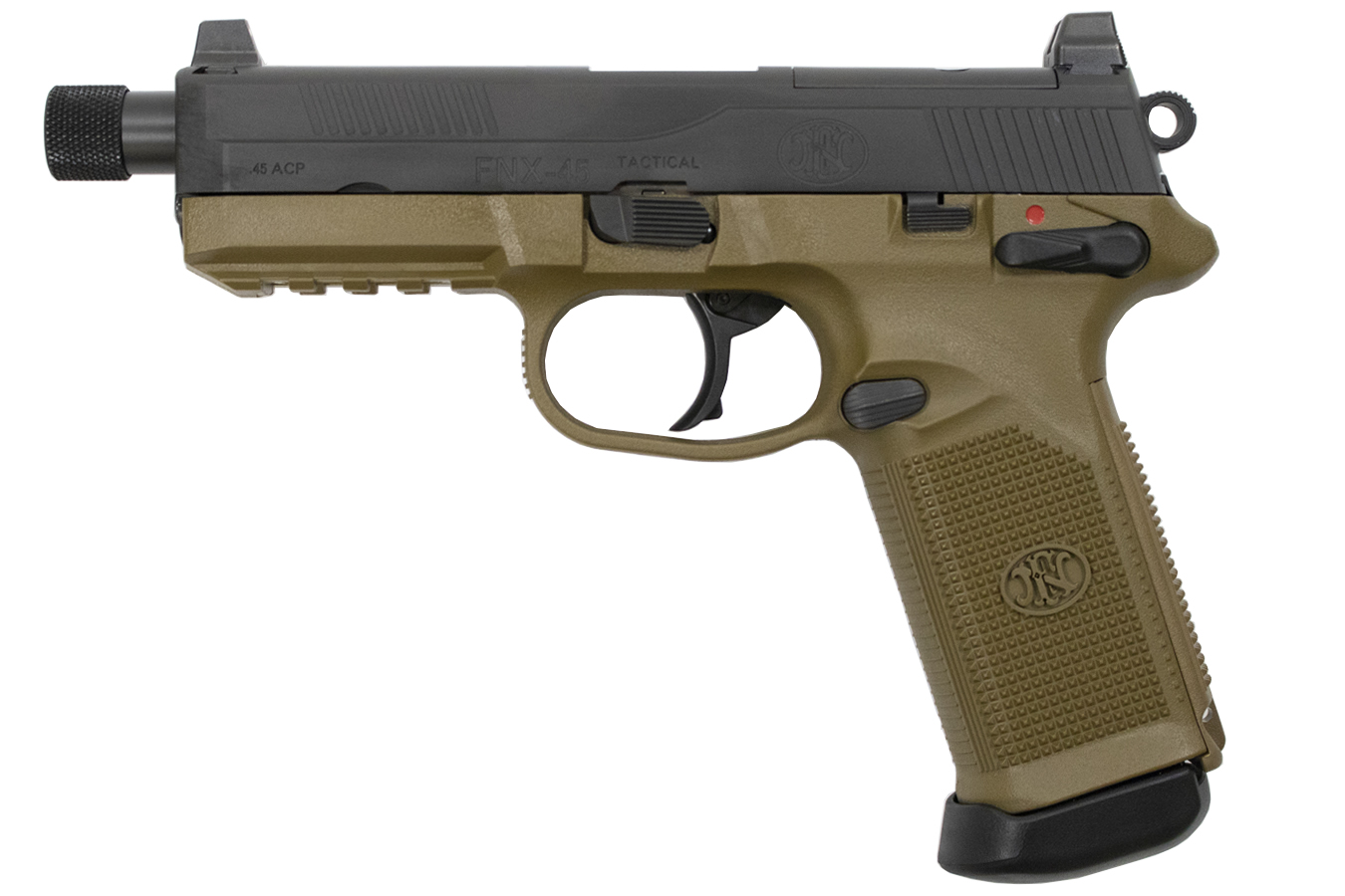 FNX-45 Tactical 45 Auto Flat Dark Earth / Black Pistol with Threaded Barrel