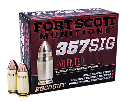 Fort Scott Self Defense 357 Sig, 95gr, Solid Copper Spun, 20rd Box
