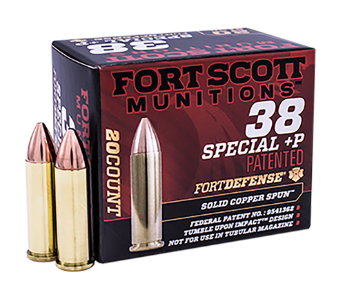 Fort Scott Self Defense 38 Special +P, 81gr, Solid Copper Spun, 20rd Box