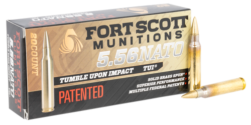 Fort Scott TUI 5.56x45mm NATO, 62gr, Solid Brass Spun, 20rd Box
