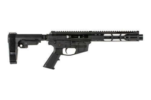Foxtrot Mike FM9 9mm, 7″ Barrel, Black, SBA3 Brace, Glock Compatible Mag Well