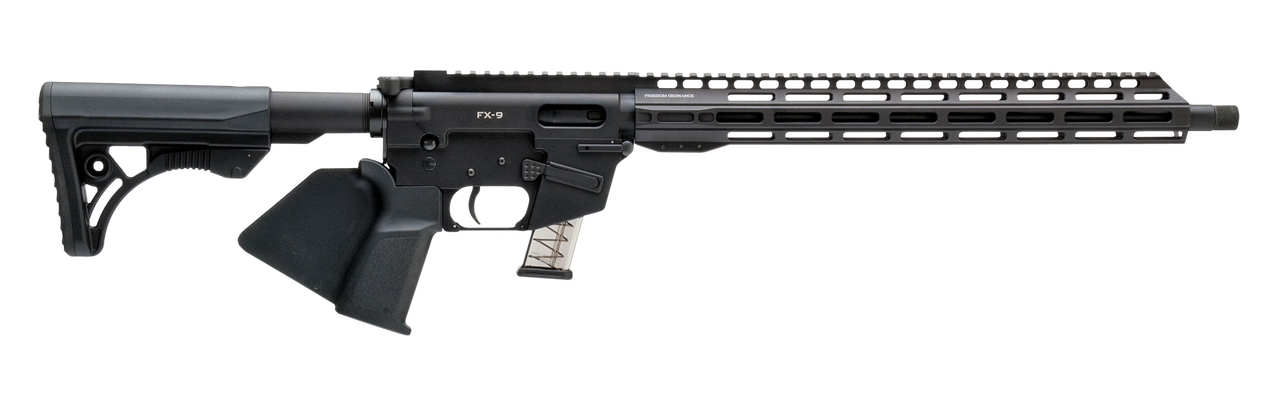 Freedom Ordnance FX9 9mm, 16″ Barrel, Black, Uses Glock Magazines, CA Legal, 10rd