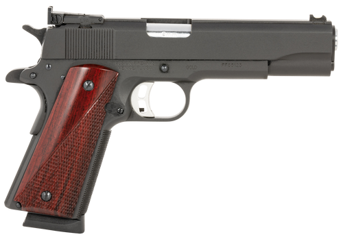 Fusion 1911 Freedom Gold 9mm, 4.25″ Barrel, Black, Red Grips, 8rd