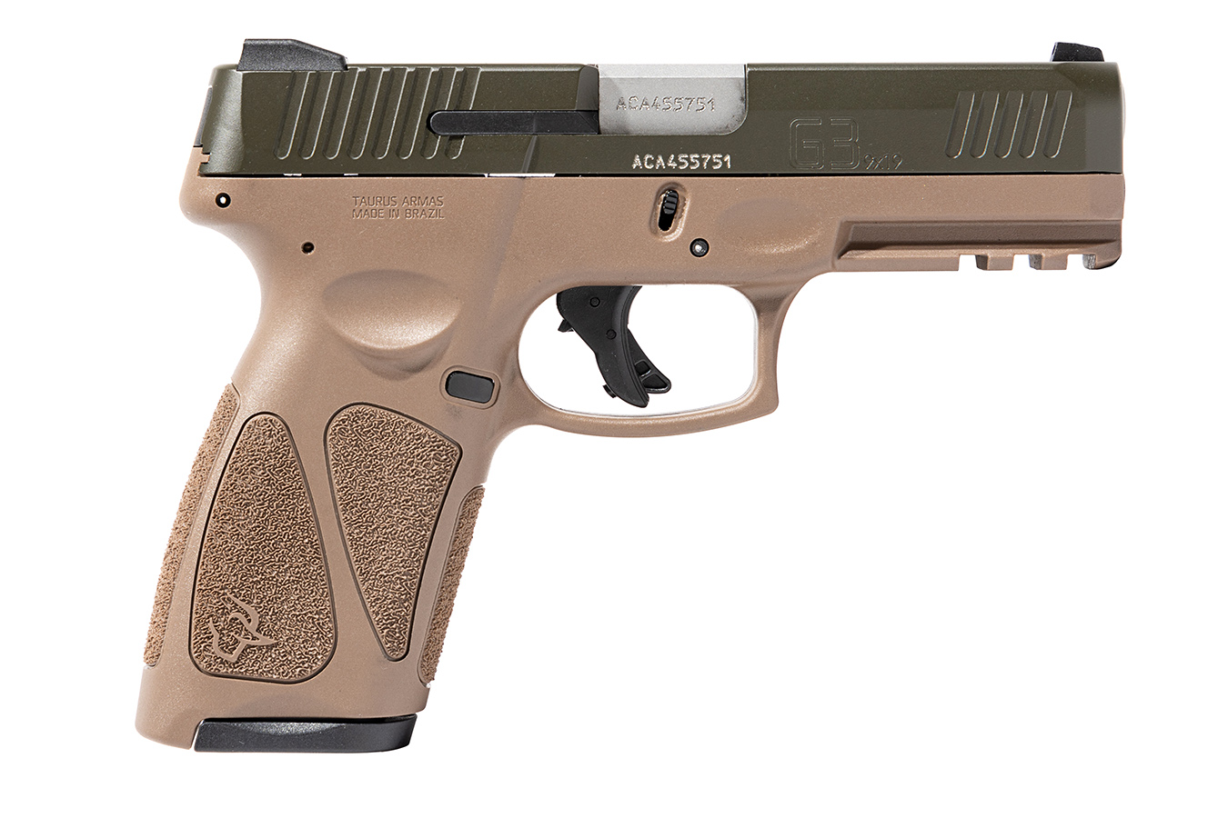 G3 9mm Full-Size Pistol with Tan Frame and OD Green Slide