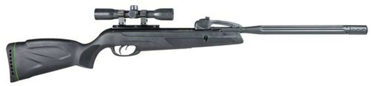 Gamo Swarm Whisper, .22 Pellet, 975 Feet Per Second, 19″ Barrel, Black Color, Synthetic Stock, 4×32 Scope, 10Rd