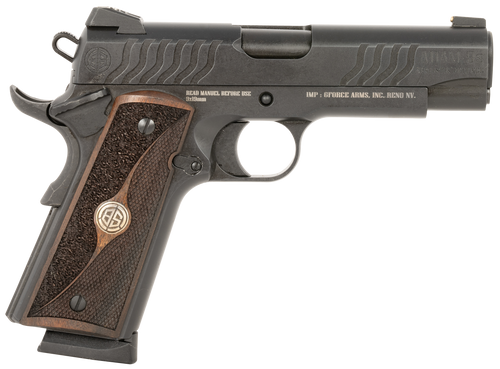 GForce Balistik Defense Adam 1911 9mm, 5″ Barrel, Black, Walnut Grip, 9rd