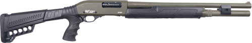 GForce GF2P 12 Ga, 20″ Barrel 3″ Chamber, Olive Drab Green, Rubber Pistol Grip, 7rd