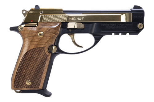 Girsan MC 14T 380 ACP, 4.5″ Gold Plated Barrel, Walnut Grip, 13rd