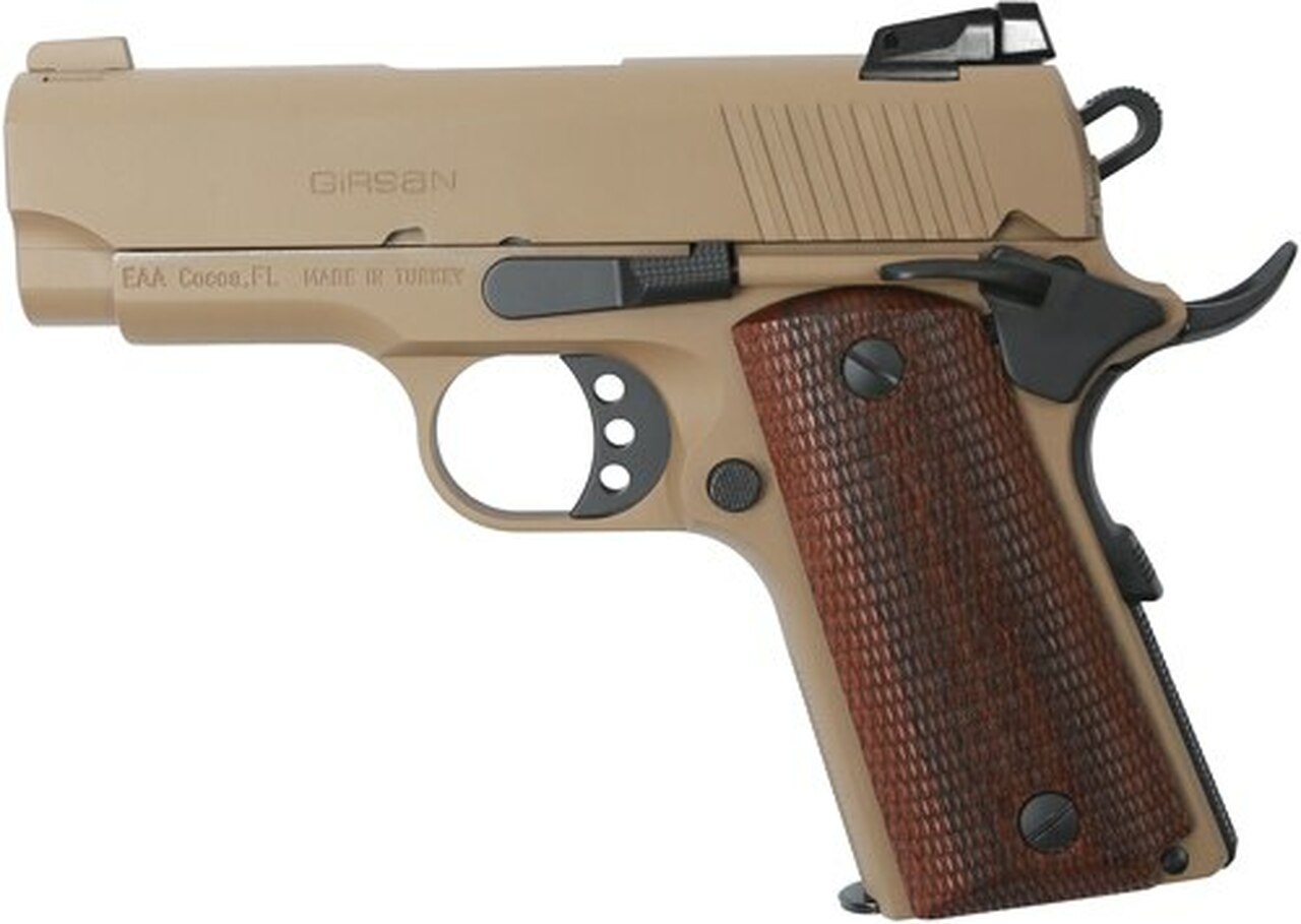 Girsan MC1911 Officer 45 ACP, 3.40″ Barrel, Flat Dark Earth, 6rd