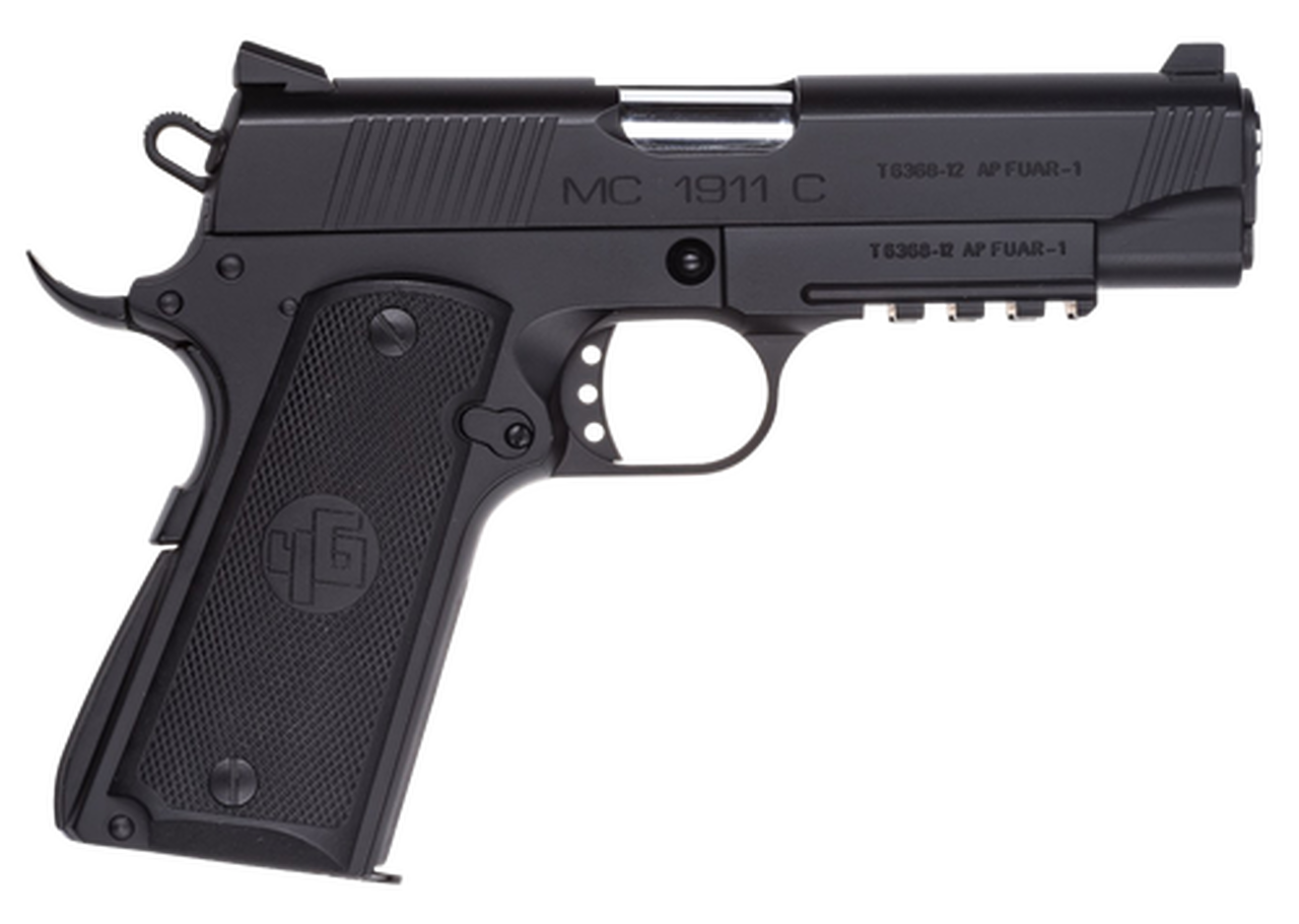 Girsan MC1911 Officer 9mm, 3.4″ Barrel, Black Steel Black Grip, 7rd