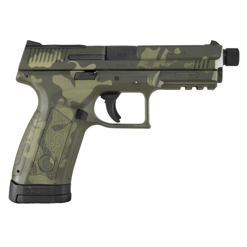 Girsan MC9 9mm, 4.6″ Threaded Barrel, Olive Drab Green Camo, Optics Ready, 17rd