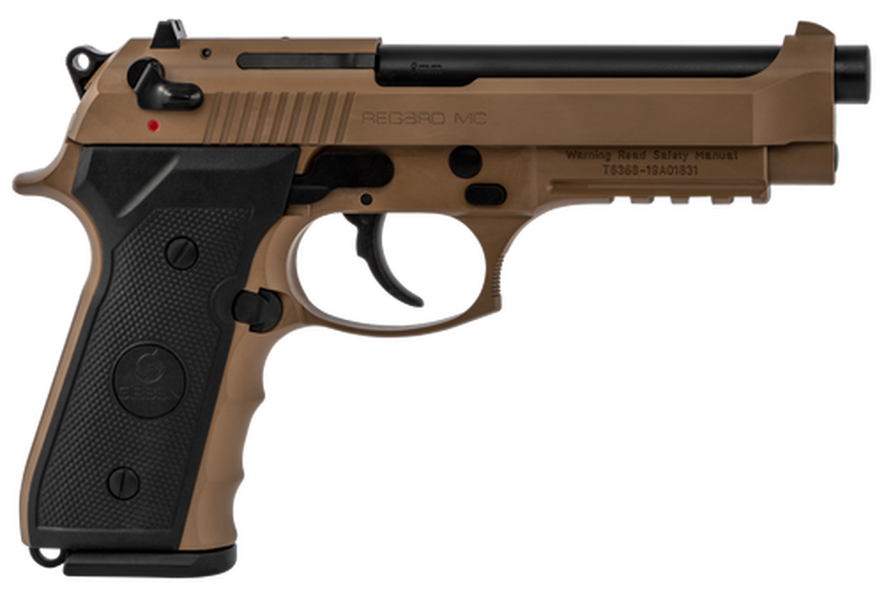 Girsan REGARD MC, 92 DA/SA, Full Size, 9mm, 4.9″ Barrel, Alloy Frame, Flat Dark Earth Color, 18Rd, Ambidextrous Safety/Decocker, Fixed Sights, 18Rd