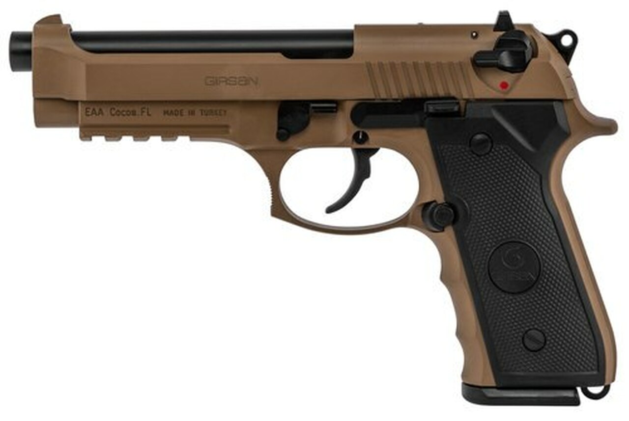 Girsan REGARD MC, 92 DA/SA, Full Size, 9mm, 4.9″ Barrel, Alloy Frame, Flat Dark Earth Color, 18Rd, Ambidextrous Safety/Decocker, Fixed Sights, 18Rd