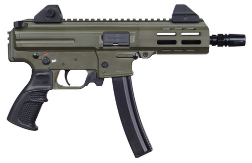 Global Defense SA-9 9mm, 6″ Threaded Barrel, Barrel, Olive Drab Green, Picatinny Rail, 30rd