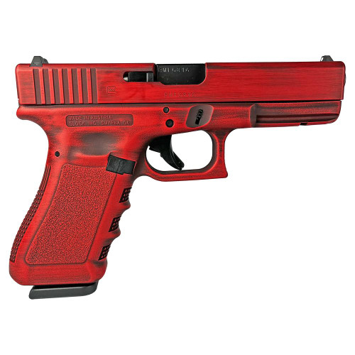 Glock 17 Gen 3 Custom “Destressed Red” 9mm, 4.49″ Barrel, 17rd
