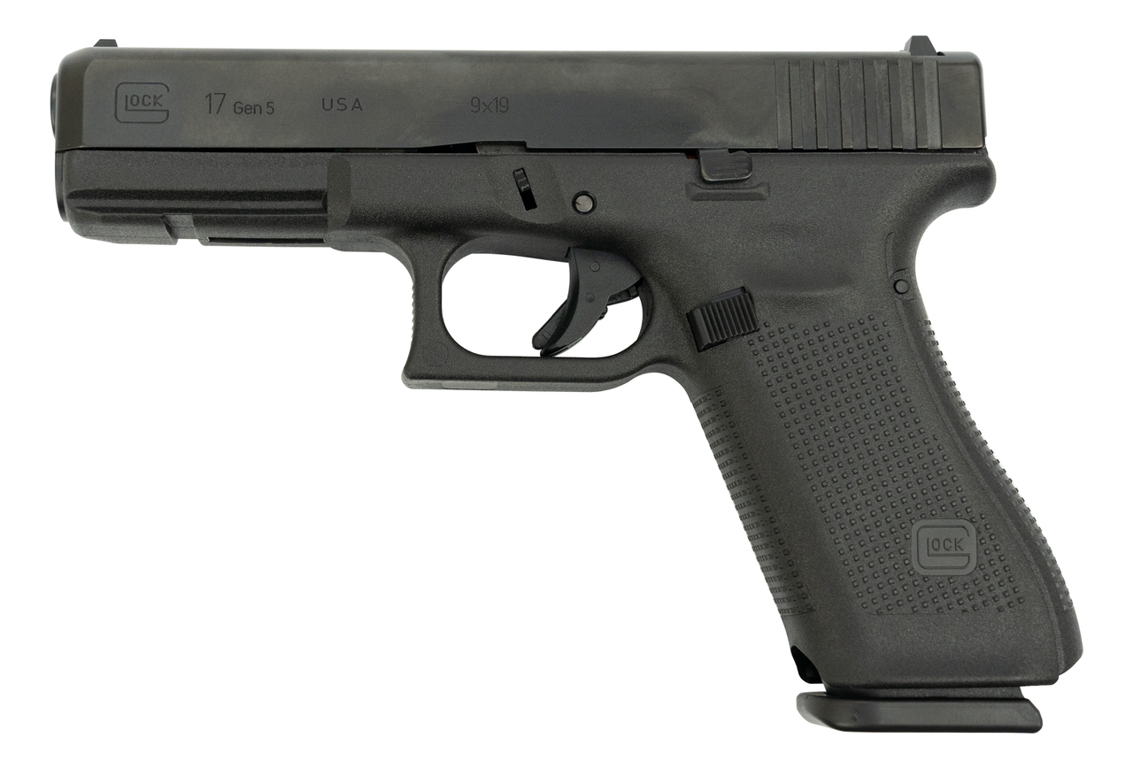 Glock 17 Gen 5 9mm USA Made, 4.49″ Barrel, Contrast Sights, Black, 17rd