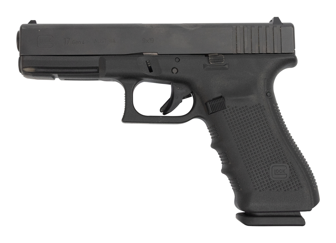 Glock 17 Gen4 AUS Used 9mm, 4.49″ Barrel, Contrast Sights, Black, 17rd