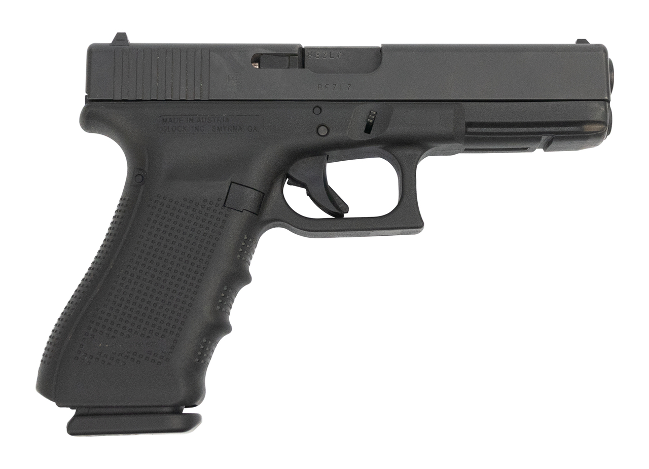 Glock 17 Gen4 AUS Used 9mm, 4.49″ Barrel, Contrast Sights, Black, 17rd