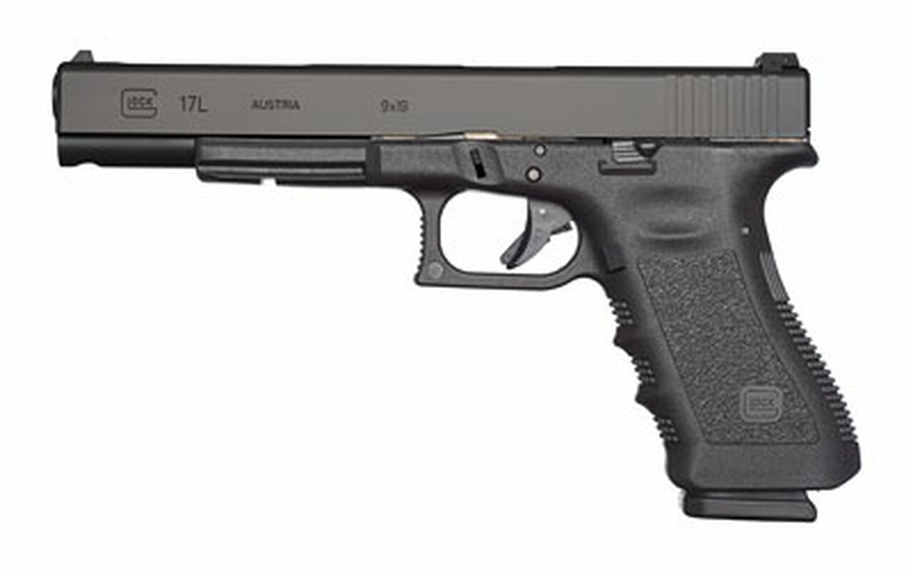 Glock 17L Striker Fired, 9mm, 6.02″, Polymer, Black, 17Rd, Adjustable Sights