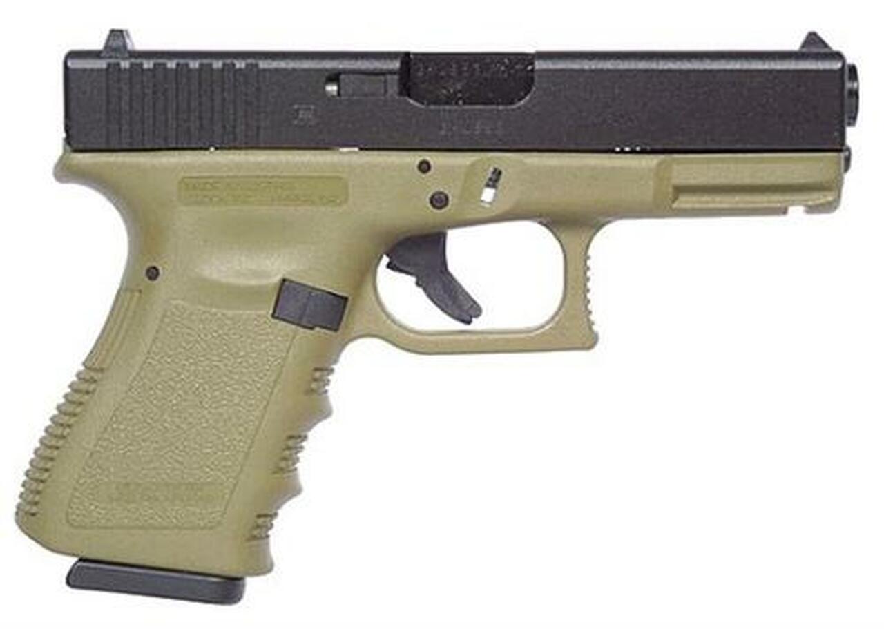 Glock 19 9mm, Fixed Sights, Olive Drab, 15rd Mags